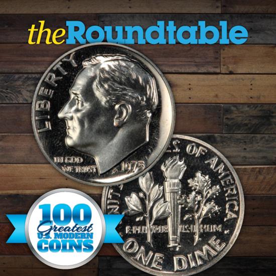 100 Greatest U.S. Modern Coins Series: 1975, No S, Roosevelt Dime, Proof