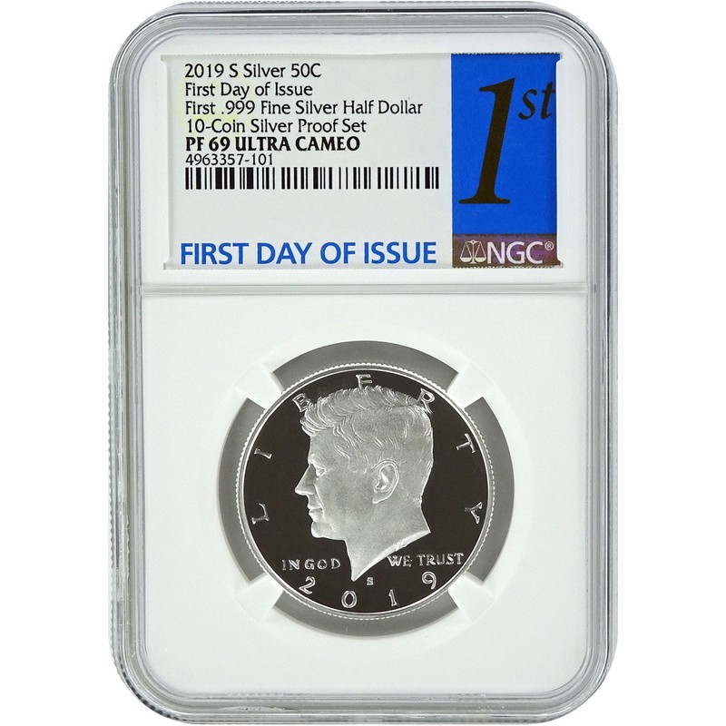 2019 S 50C Kennedy FIRST .999 Fine SILVER Half Dollar NGC PF 69 Ultra Cameo