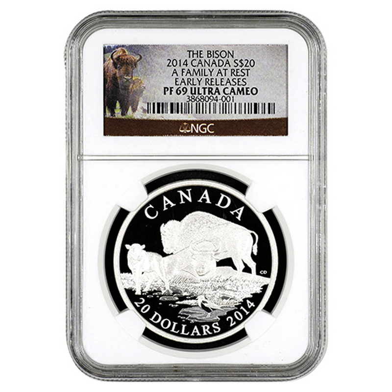 2014 CANADA ~ THE BISON ~ A FAMILY AT REST ~ NGC PF69 ER FREE SHIPPING