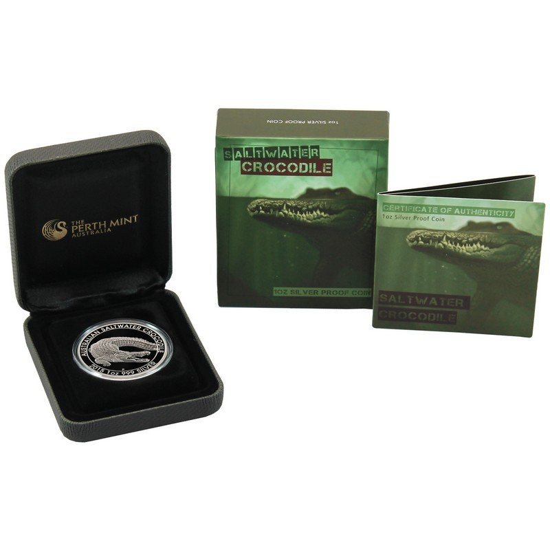 2015 Australian Saltwater Crocodile 1oz Silver Proof Coin Perth Mint