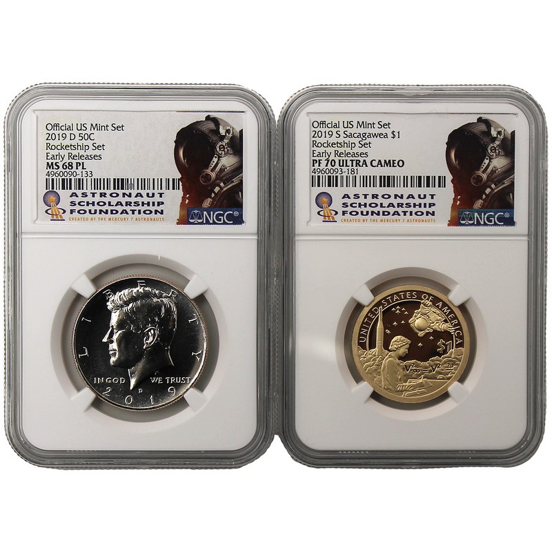 2019 D 50c Kennedy ProofLike NGC MS 68 PL ROCKET SHIP SET Early Releases LIVE!!