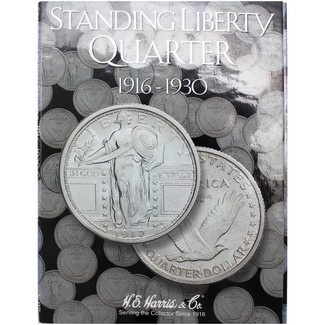 1925-1930 Standing Liberty Quarter Short Set in Tri Fold Album