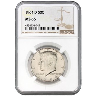 1964-D Kennedy Half Dollar NGC MS-65