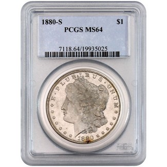 1880-S Morgan Silver Dollar PCGS MS-64