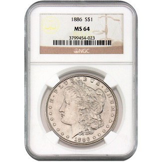 1886 Morgan Dollar NGC MS-64