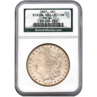 'Binion Collection' 1887 P Morgan Dollar NGC MS64