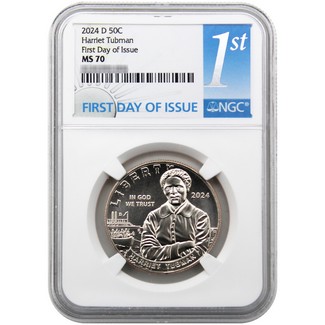 2024 D Harriet Tubman Commemorative Half Dollar NGC MS70 First Day Issue 1st Label