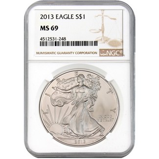 2013 Silver Eagle NGC MS69 Brown Label