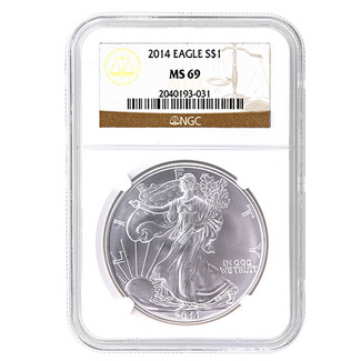 2014 Silver Eagle NGC MS69 Brown Label