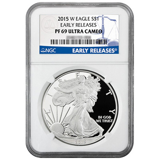 2015 W Proof Silver Eagle NGC PF69 ER UC Blue Label