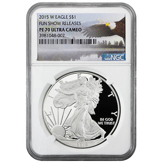 2015 W Proof Silver Eagle NGC PF70 Ultra Cameo FUN Show Releases