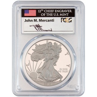 2015 W Proof Silver Eagle PCGS PR70 DCAM Mercanti Signed