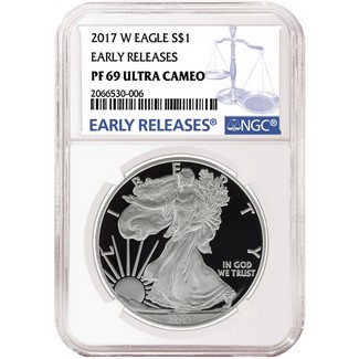 2017 W Proof Silver Eagle NGC PF69 UC Early Releases Blue Label