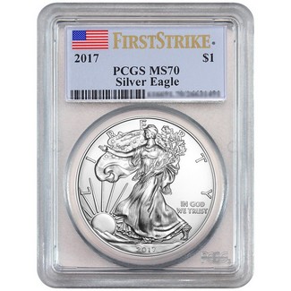 2017 Silver Eagle PCGS MS70 First Strike Flag Label