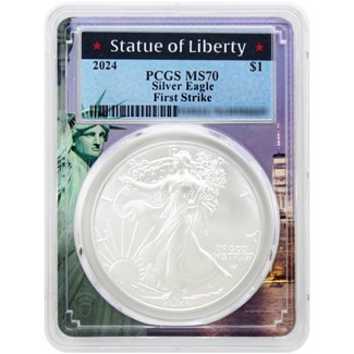 2024 Silver Eagle PCGS MS70 First Strike Statue of Liberty Picture Frame