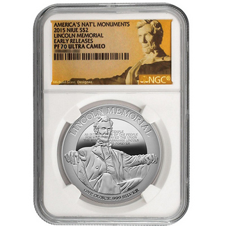 2015 American National Monuments Series: Lincoln Memorial $2 NGC PF70 ER