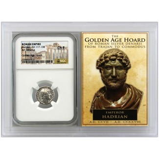Roman Empire Hadrian AD 117-138 AR Denarius NGC ChoiceFine Golden Age Hoard