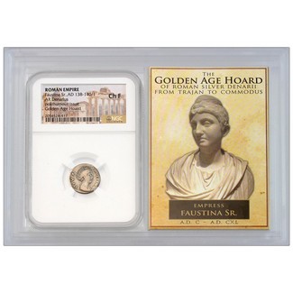Roman Empire Faustina Sr. AD 138-140/1 AR Denarius NGC Ch Fine Golden Age Hoard