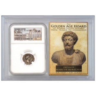 Roman Empire Marcus Aurelius AD 161-180 AR Denarius NGC Ch Very Fine