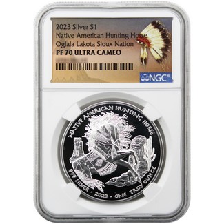 2023 Oglala Nation 1oz Silver Native American Series Hunting Horse NGC PF70 UC TCV Exclusive Label