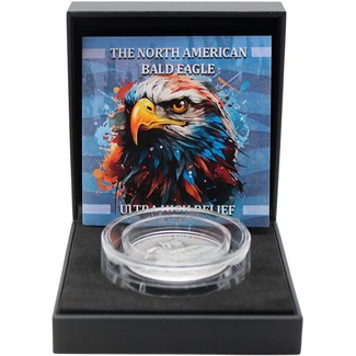 2024 $1 Oglala 1oz Silver Antiqued UHR North American Bald Eagle Series Double Eagle BU Coin