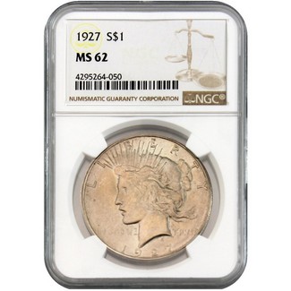 1927 Peace Dollar NGC MS-62 (Mintage 848,000)