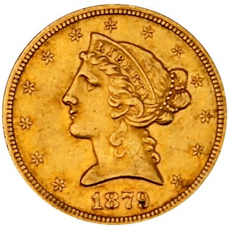 1879-S $5 Gold Liberty XF/AU