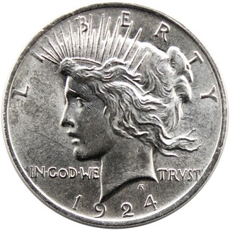 1924 Peace Dollar AU/BU