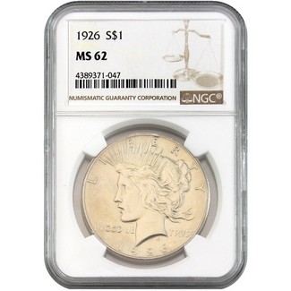 1926 Peace Dollar NGC MS-62