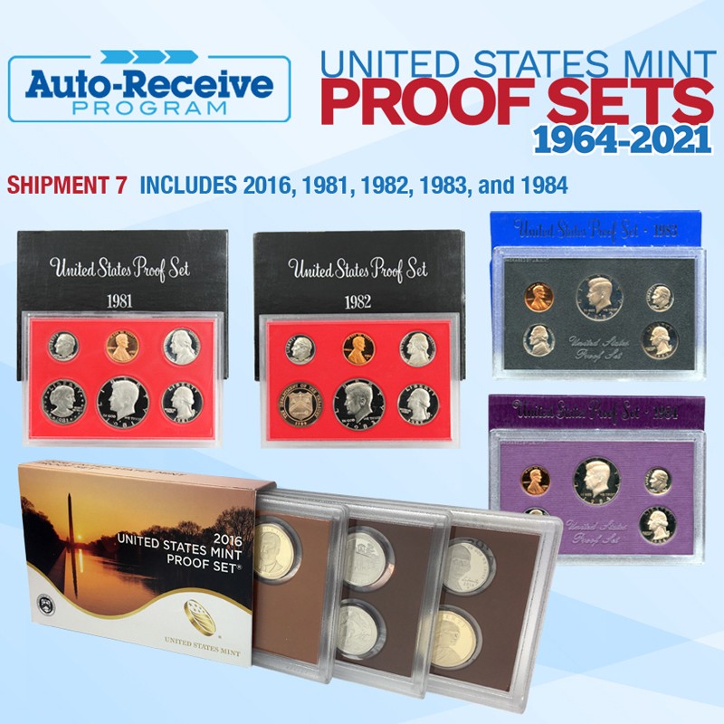Shipment #7 1981, 1982, 1983, 1984, and 2016 Proof Sets in OGP