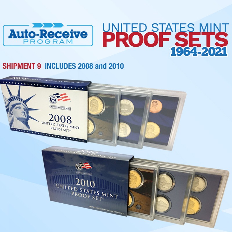 Shipment #9 2008 and 2010 Proof Sets in OGP