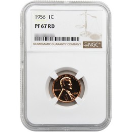 1956 Proof Lincoln Cent NGC PF67 RD