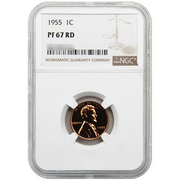 1955 Proof Lincoln Cent NGC PF67 RD