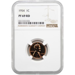 1954 Proof Lincoln Cent NGC PF69 RD