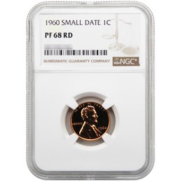 1960 Proof Small Date Lincoln Cent NGC PF68 RD
