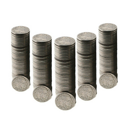 (5) Buffalo Nickel Rolls Circulated Condition