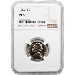1950 Proof Jefferson Nickel NGC PF66 1950 Proof Jefferson Nickel NGC PF66