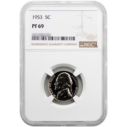 1953 Proof Jefferson Nickel NGC PF69