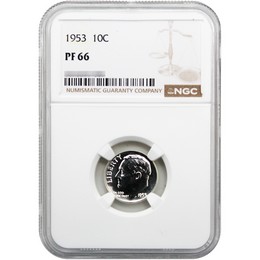 1953 Proof Roosevelt Dime NGC PF66