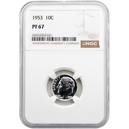 1953 Proof Roosevelt Dime NGC PF67