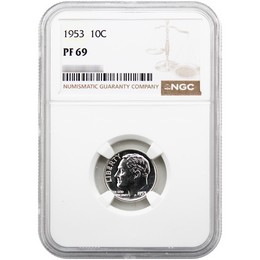 1953 Proof Roosevelt Dime NGC PF69