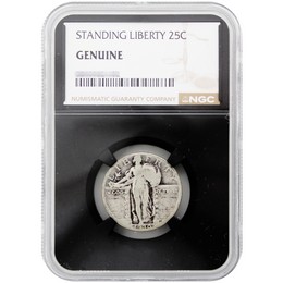 Random Date Standing Liberty Quarter NGC Genuine Black Core
