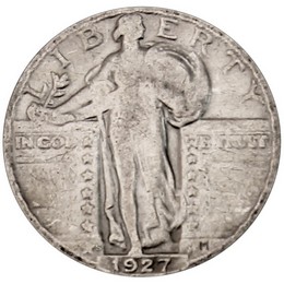 1927-S Standing Liberty Quarter Average Circulated Condition
