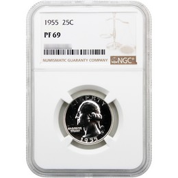 1955 Proof Washington Quarter NGC PF69