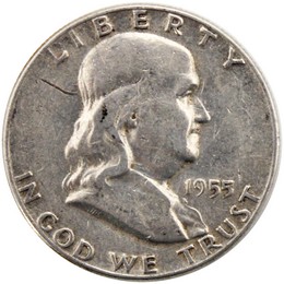 1955 Franklin Half Dollar VG/XF Condition
