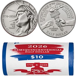 2026 P&D Semiquincentennial Enduring Liberty Rolls Brilliant Uncirculated Original U.S. Mint Wrapped