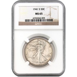 1941-S Walking Liberty Half Dollar NGC MS-65