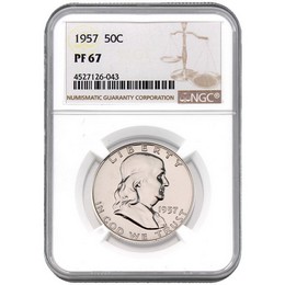 1957 Proof Franklin Half Dollar NGC PF67