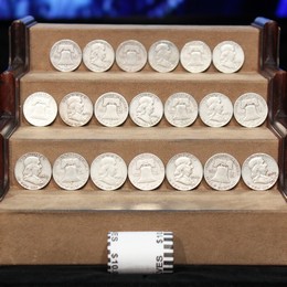 Circulated Silver Franklin Half Dollar Roll of 20 coins