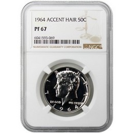1964 Accented Hair Kennedy Half Dollar NGC PF67 Brown Label